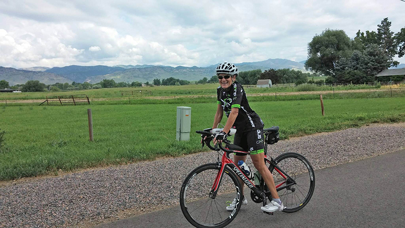Candice Gwin biking in Colorado