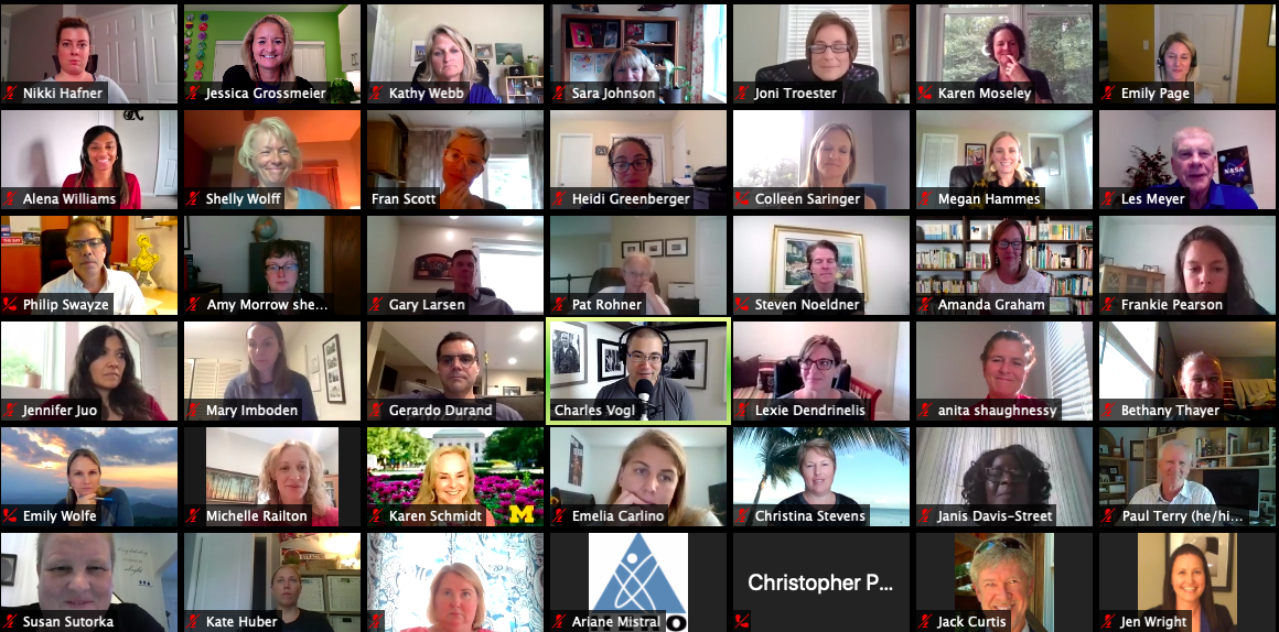 Screen shot of Think Tank virtual attendees