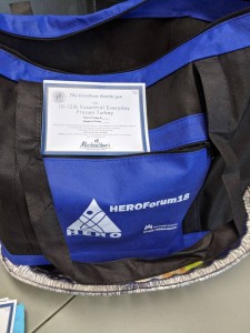 HERO bag inside a pan, with a certificate for a frozen turkey