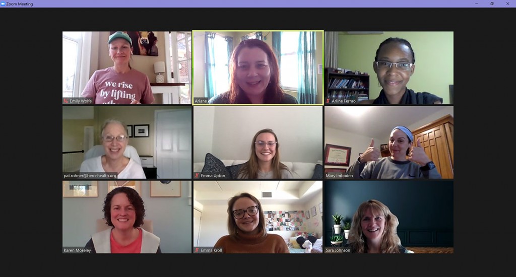 screenshot of HERO team on a Zoom call